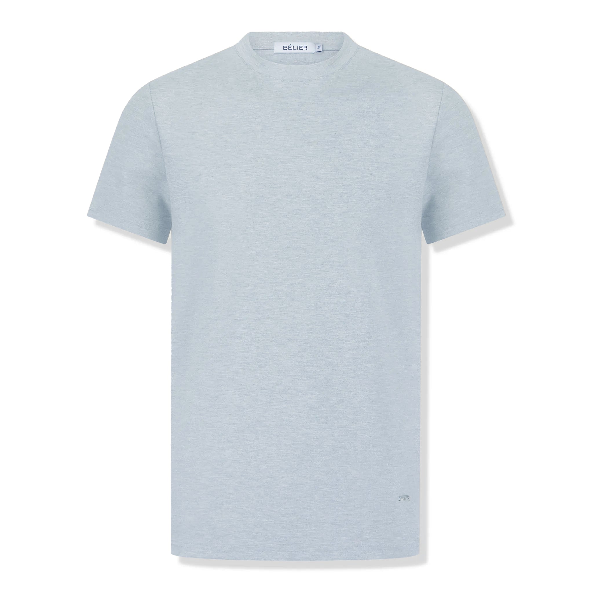 Front View of Belier Premium Plain Grey Marl T Shirt